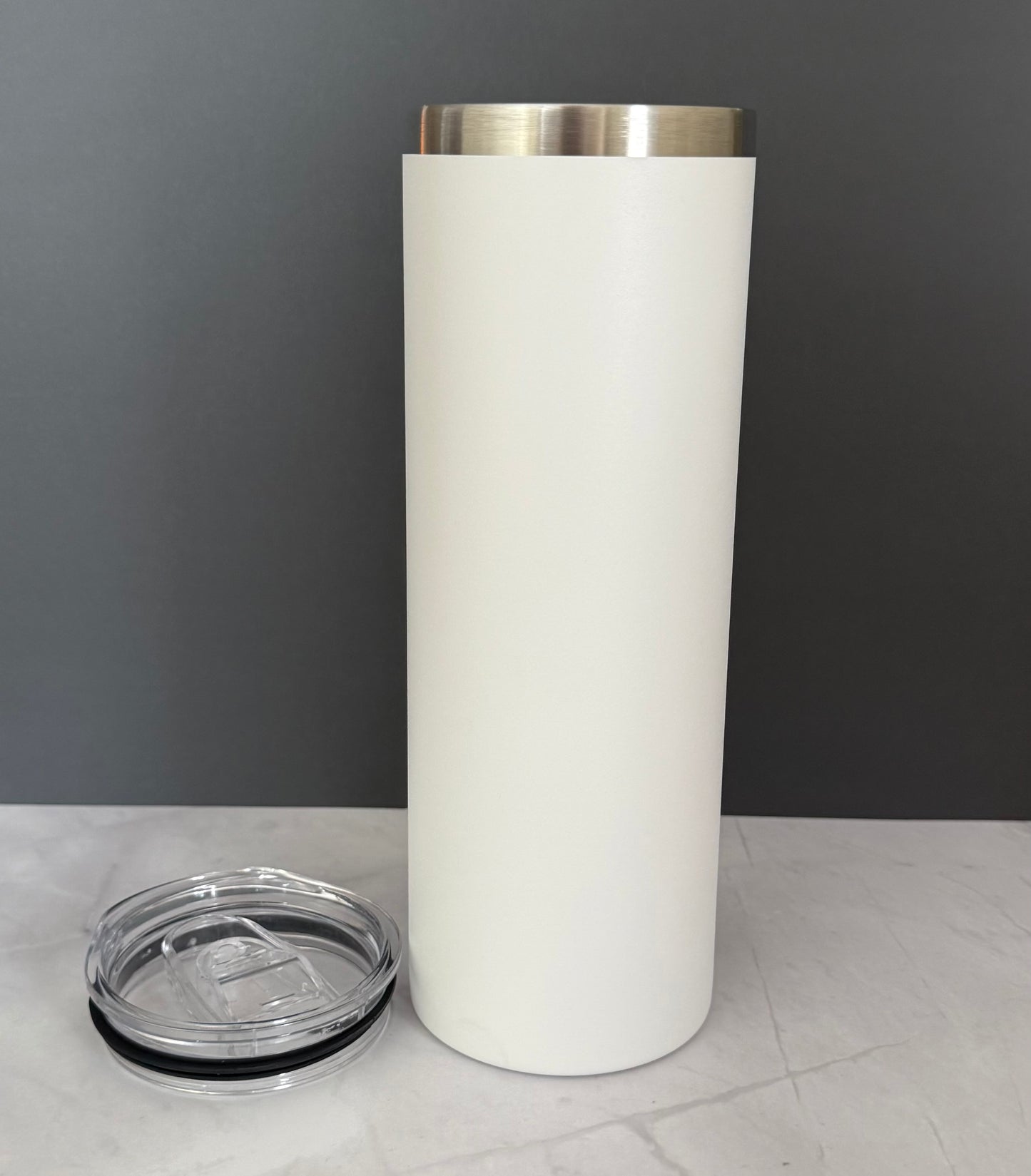 20oz white stainless steel tumbler with straw