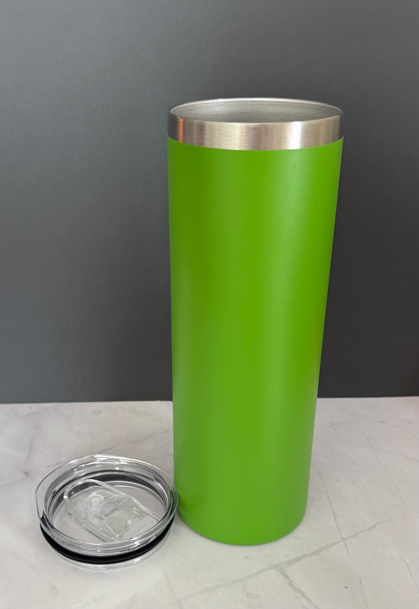 20oz green stainless steel tumbler with straw