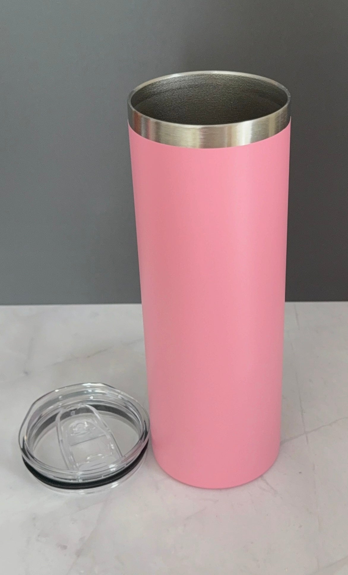 20oz pink stainless steel tumbler with straw