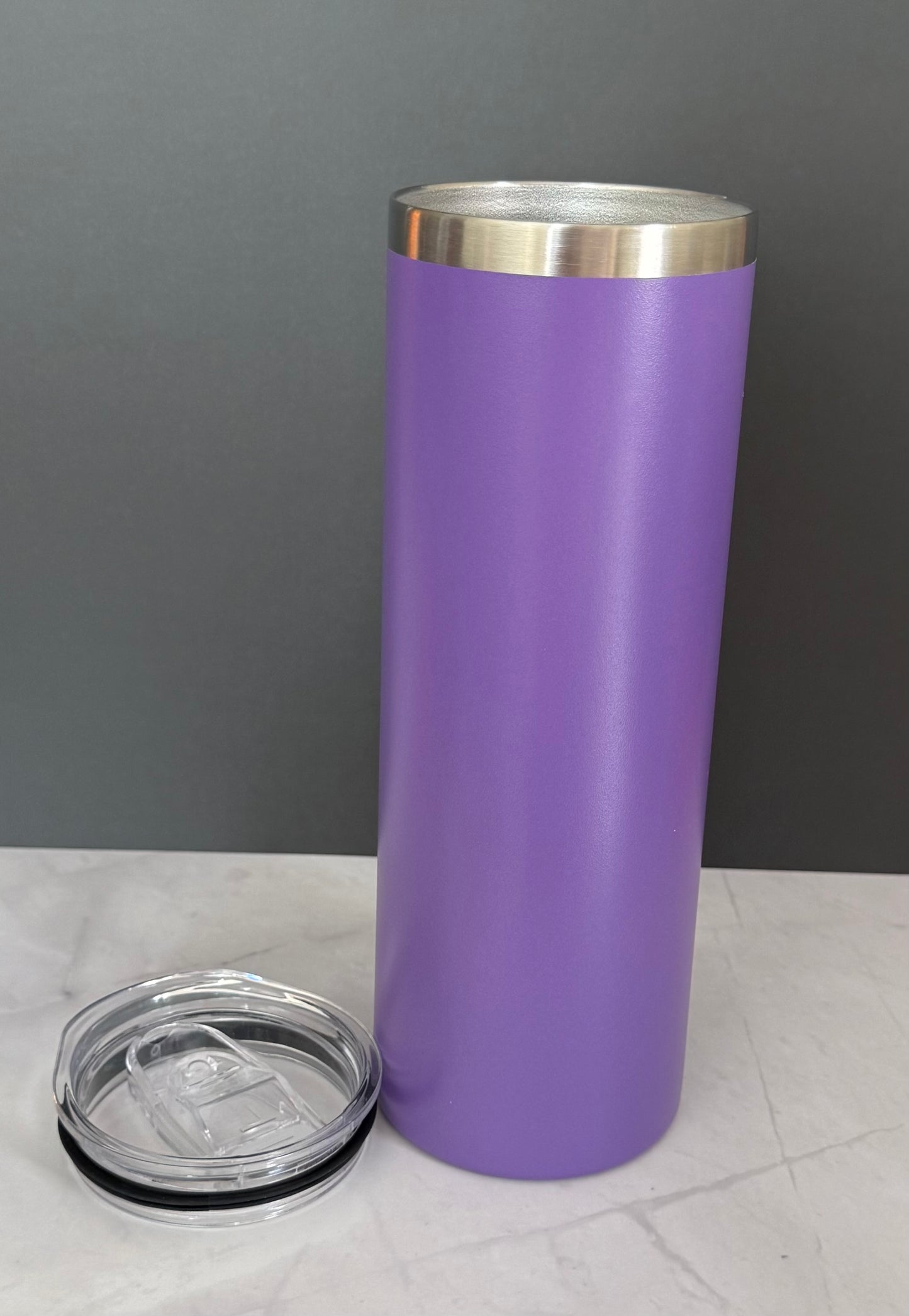 20oz purple stainless steel tumbler with straw