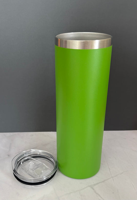 20oz green stainless steel tumbler with straw