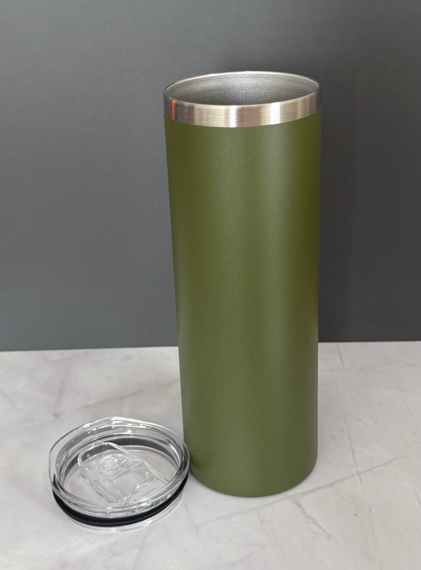 20oz army green stainless steel tumbler with straw