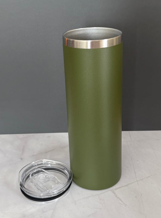 20oz army green stainless steel tumbler with straw